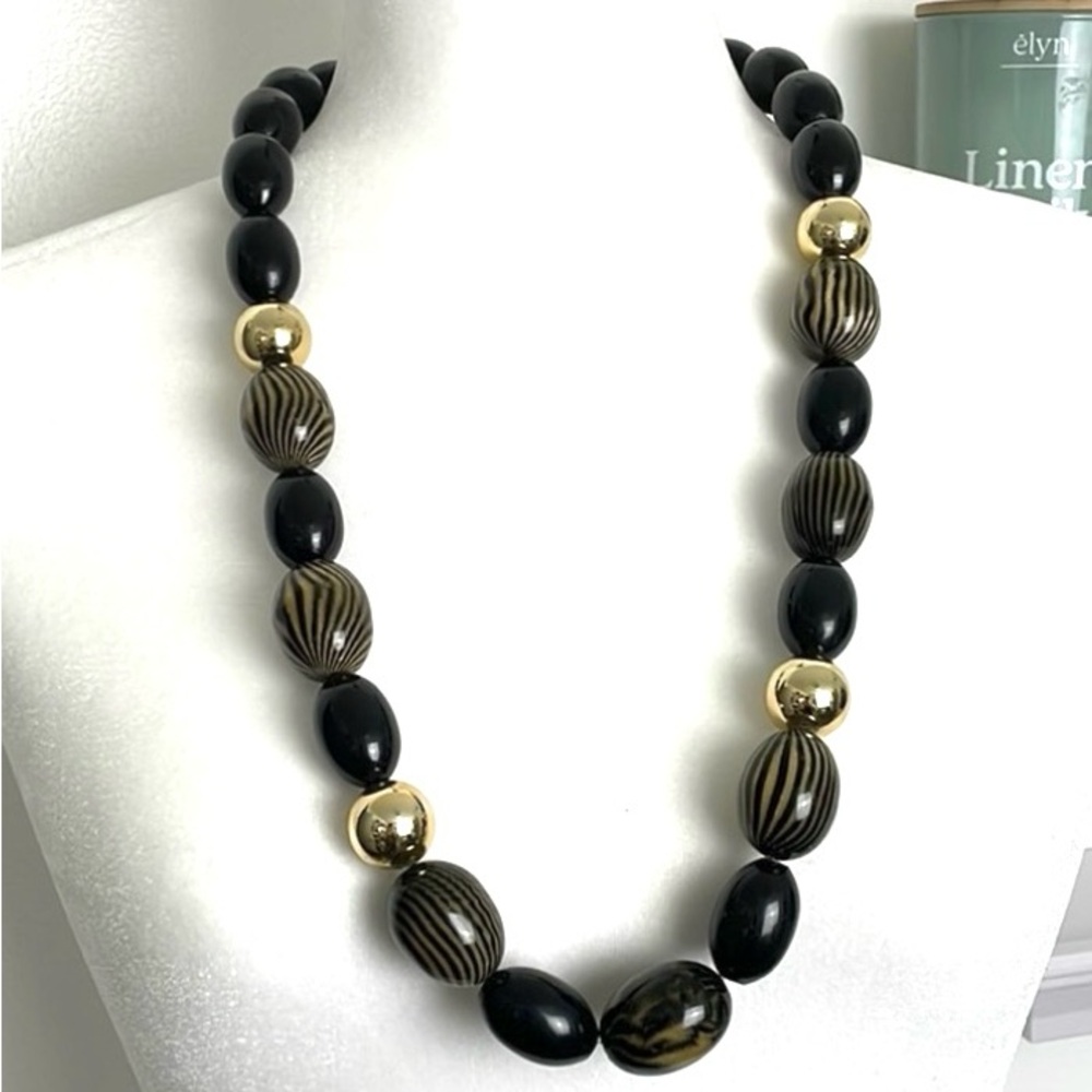 Large Lucite Acrylic Chunky Colour Fusion Swirl Beaded Necklace 30”